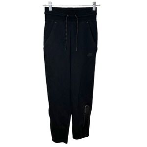 Nike Black Sweatpants High Waist Ankle Zips Drawstring Elastic Waist Size XS